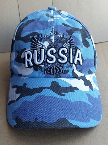 Бейсболка камуфляж синяя "Россия"